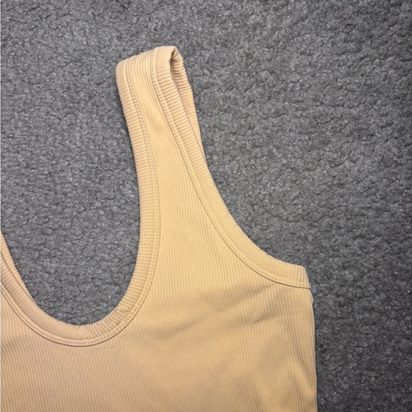 Butter Yellow Abercrombie Soft A&F Collection Tank Bodysuit - Picture 2 of 4